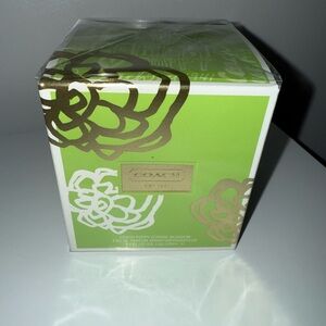 Coach Poppy Citrine Blossom Box with Gold and White Floral Design